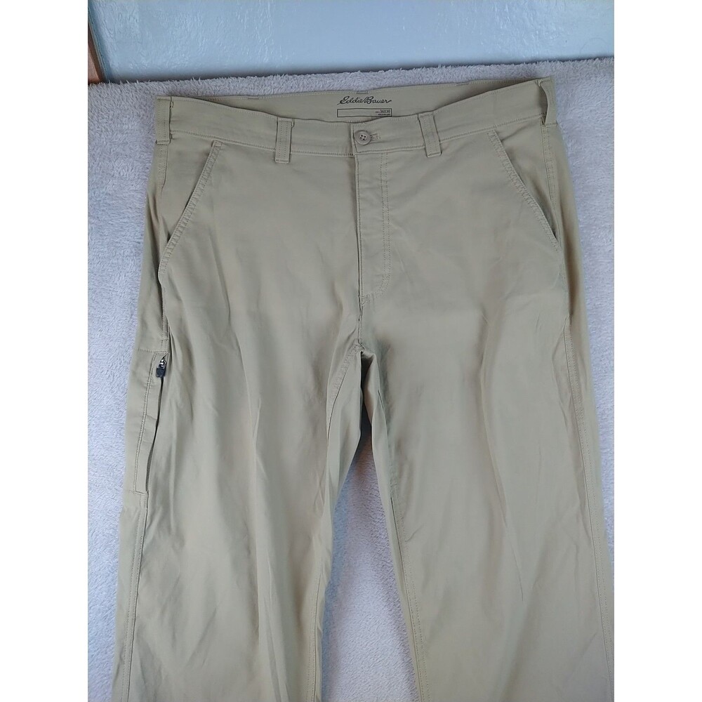 Eddie Bauer Hiking Pants Men's 36x30 Tan/Beige Lightweight Stretch Utility